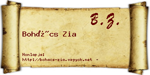 Bohács Zia névjegykártya
